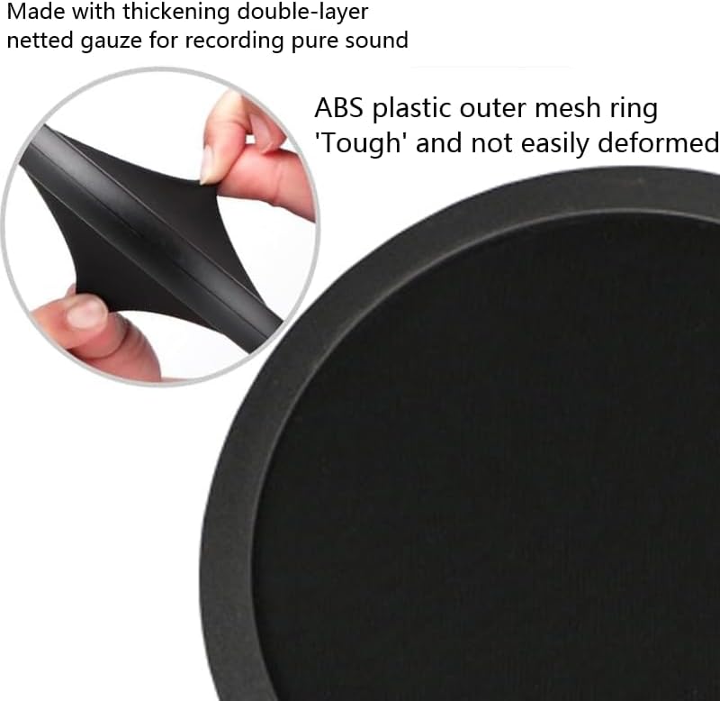 BAEKZ professional microphone windproof and spray proof cover, 6-inch double-layer windproof screen with flexible 360 ° gooseneck clip stabilizing arm, suitable for Blue Yeti and any other microphone (1) - Image 5